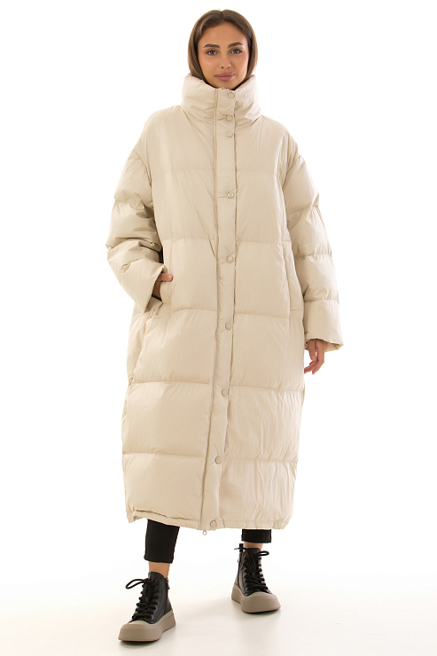 CHEERDUCK/2030 2337 БЕЖЕВЫЙ Пуховик женский CHEERDUCK цвет Молочный