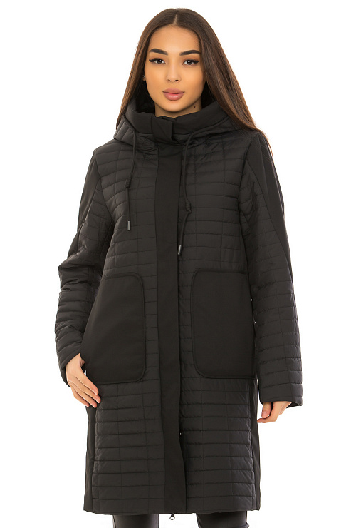 TOWMY 6218 ЧЕРНЫЙ Плащ женский TOWMY цвет Черный