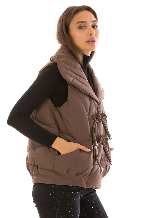 CHEERDUCK/2C22 2-2037 КОРИЧНЕВЫЙ Жилет женский CHEERDUCK цвет Коричневый