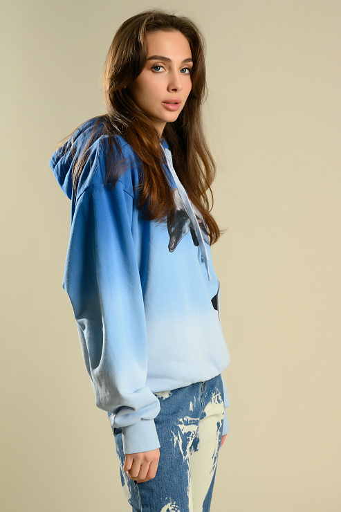 BELLABOA 111-263 ГОЛУБОЙ Худи женское BELLABOA цвет Голубой