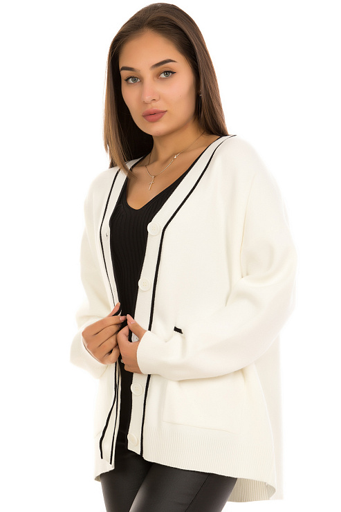 CHEERDUCK/11011 2395 БЕЛЫЙ Кардиган женский CHEERDUCK цвет Белый