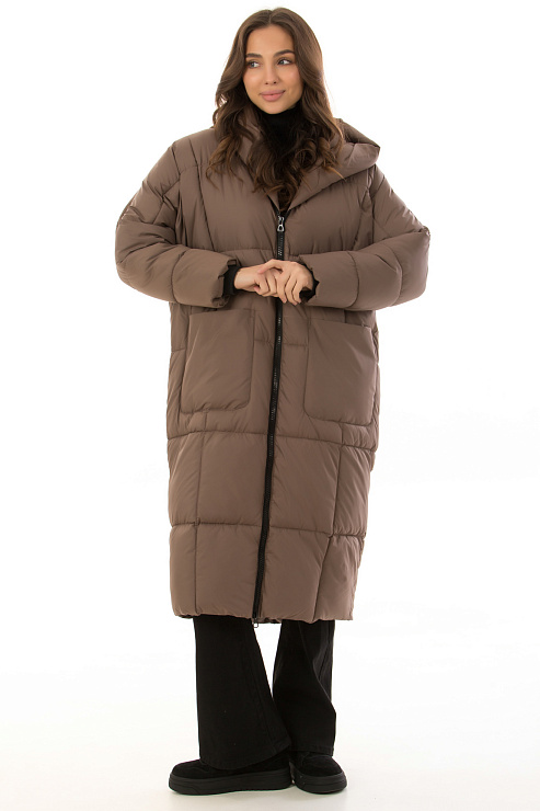 CHEERDUCK/MUD 04 КОРИЧНЕВЫЙ Пуховик женский CHEERDUCK цвет Коричневый