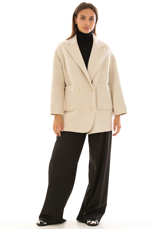 CHEERDUCK/5078 2525-1 МОЛОЧНЫЙ Пальто женское CHEERDUCK цвет Молочный