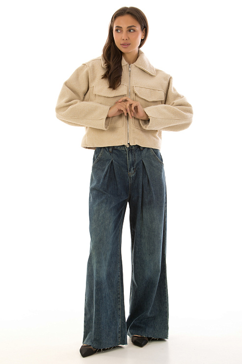 CHEERDUCK/2C19 219 БЕЖЕВЫЙ Бомбер женский CHEERDUCK цвет Бежевый