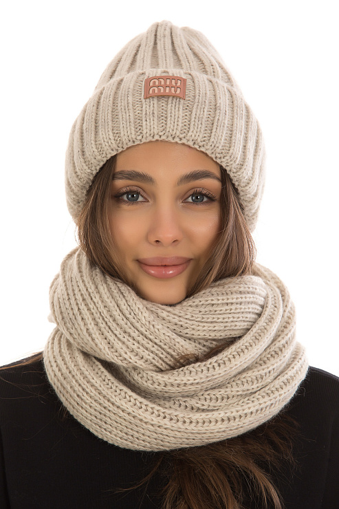 Шапка+снуд CHEERDUCK цвет Бежевый