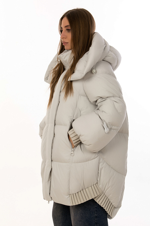 TOWMY D662 СЕРЫЙ Пуховик женский TOWMY цвет Серый