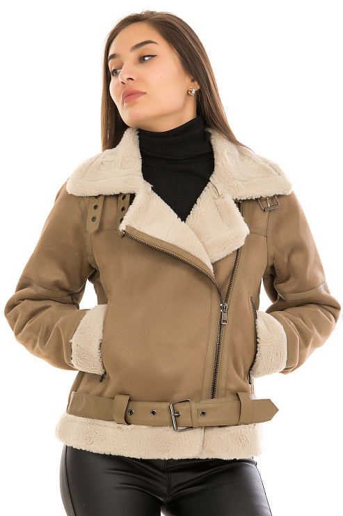 CHEERDUCK/2030 506 КОРИЧНЕВЫЙ Дубленка женская CHEERDUCK цвет Коричневый