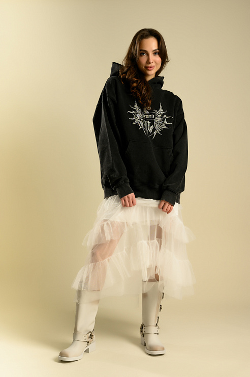 BELLABOA 111-16 ЧЕРНЫЙ Худи женское BELLABOA цвет Черный