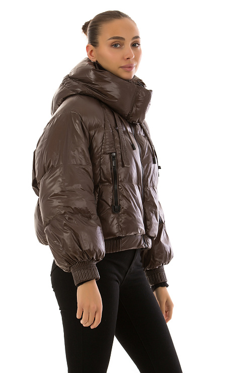 CHEERDUCK/2030 8639 КОРИЧНЕВЫЙ Пуховик женский CHEERDUCK цвет Коричневый