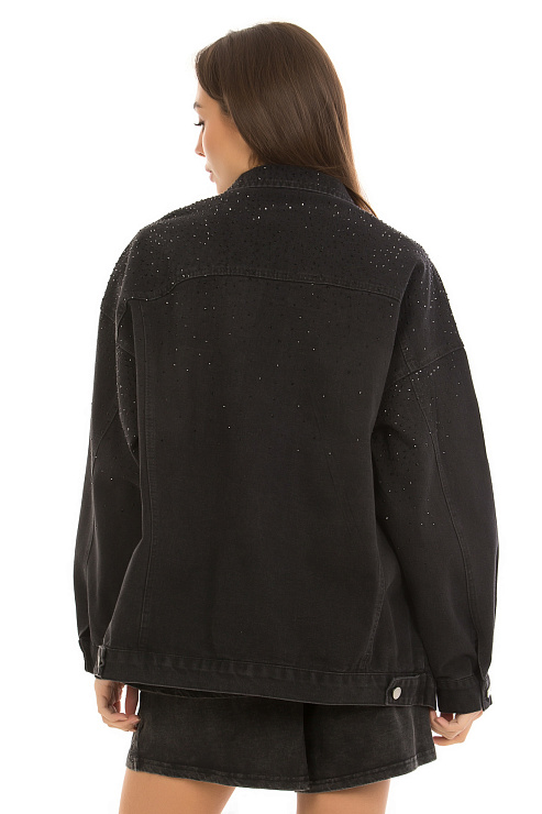 CHEERDUCK/2025 1696 ЧЕРНЫЙ Куртка джинсовая женская CHEERDUCK цвет Черный