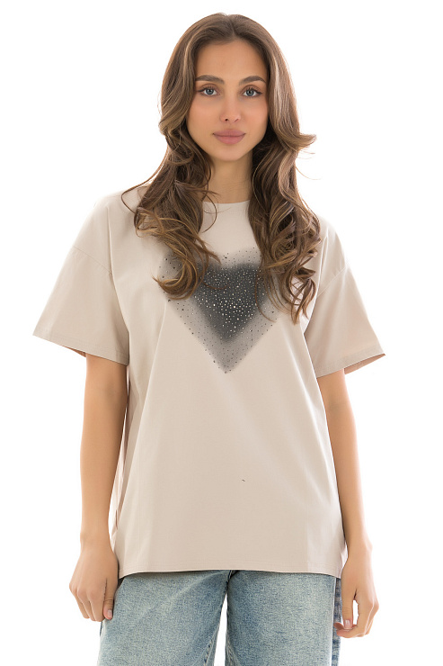 CHEERDUCK/VS FY-104 БЕЖЕВЫЙ Футболка женская CHEERDUCK цвет Бежевый