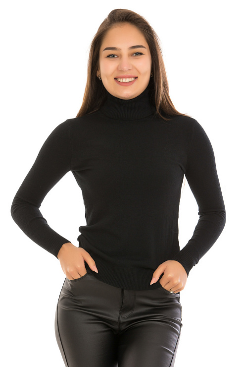 CHEERDUCK 3462 ЧЕРНЫЙ Водолазка женская CHEERDUCK цвет Черный