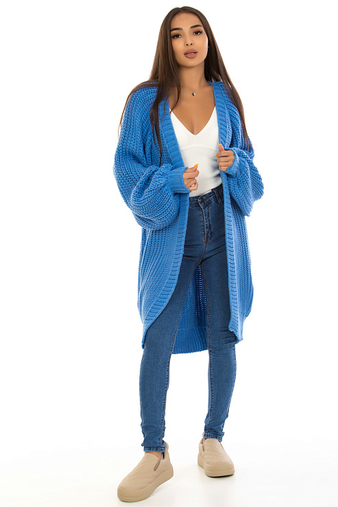 CHEERDUCK 4001 СИНИЙ Кардиган женский CHEERDUCK цвет Синий