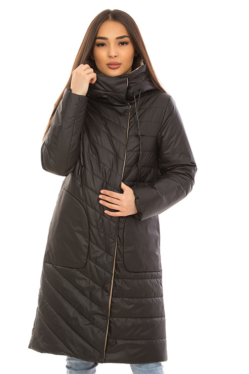 TOWMY 6677 ЧЁРНЫЙ Плащ женский TOWMY цвет Черный