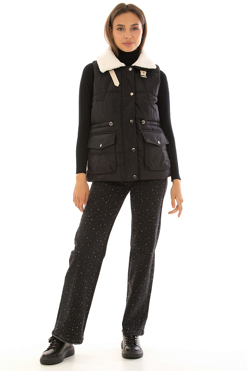 CHEERDUCK/2C22 10-1 ЧЕРНЫЙ Жилет женский CHEERDUCK цвет Черный