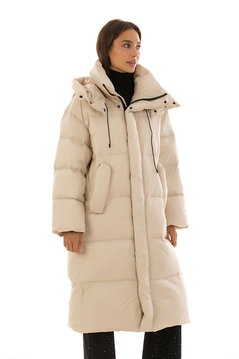CHEERDUCK/5078 G-20 БЕЖЕВЫЙ Пуховик женский CHEERDUCK цвет Бежевый