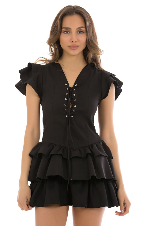 CHEERDUCK/2C19 1579 ЧЕРНЫЙ Платье  CHEERDUCK цвет Черный