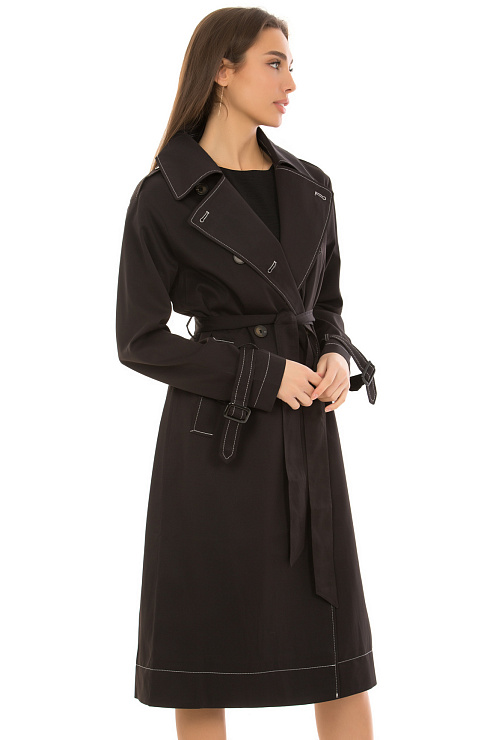 CHEERDUCK/Charm 532 ЧЕРНЫЙ Тренч женский CHEERDUCK цвет Черный