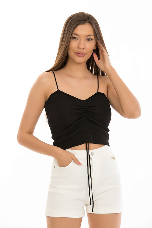 CHEER&DUCK/zhinvpopvlor 1055 ЧЕРН. Топ женский CHEERDUCK цвет Черный