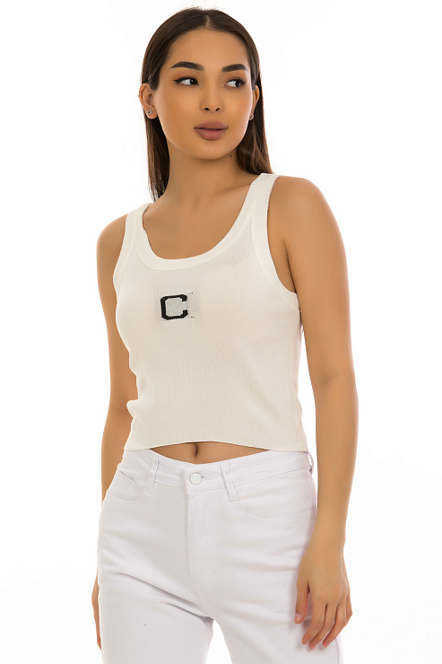 CHEERDUCK/zhinvpopvlor 20038 БЕЛЫЙ Топ женский CHEERDUCK цвет Белый