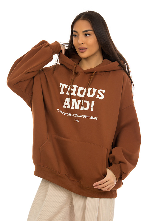 CHEERDUCK/NEW 297-1 КОРИЧНЕВЫЙ Худи  CHEERDUCK цвет Коричневый