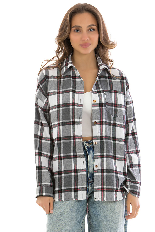 Fashion R-9058 БЕЛЫЙ Рубашка женская FASHION цвет Белый