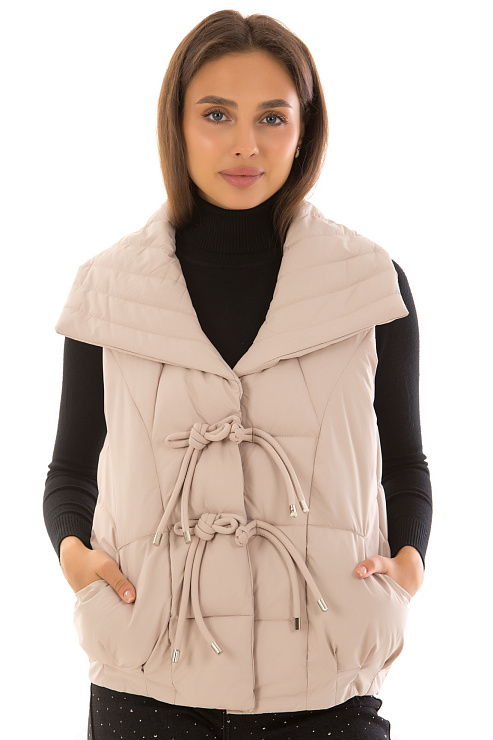 CHEERDUCK/2C22 2-2037 БЕЖЕВЫЙ Жилет женский CHEERDUCK цвет Бежевый