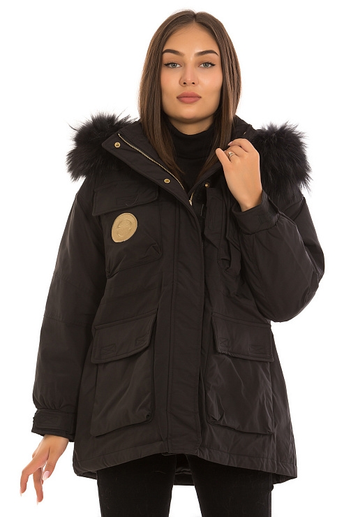 CHEERDUCK/YA 9728 ЧЕРНЫЙ Пуховик женский CHEERDUCK цвет Черный