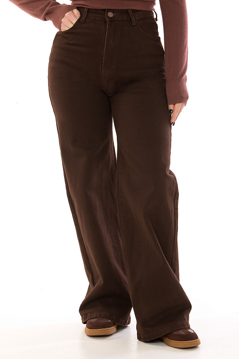 CHEERDUCK A-6225 КОРИЧНЕВЫЙ Джинсы женские CHEERDUCK цвет Коричневый