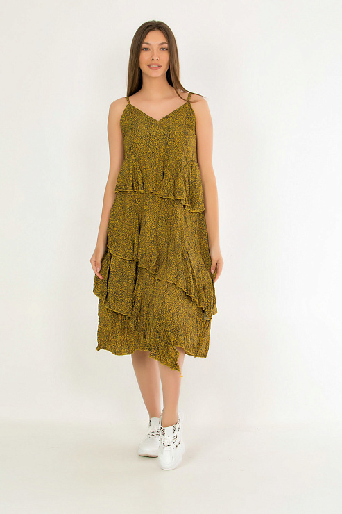 CHEER&DUCK/XW 22-7 ГОРЧИЧН. Сарафан женский CHEERDUCK цвет Желтый