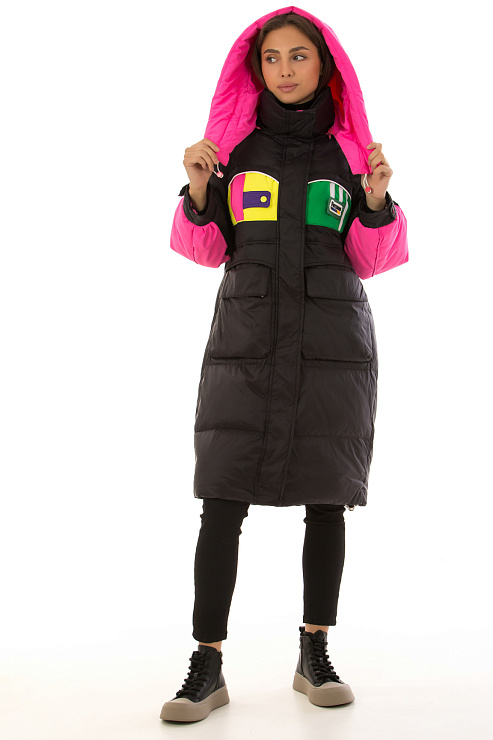 CHEERDUCK/2030 6882 ЧЕРНЫЙ Пуховик женский CHEERDUCK цвет Черный