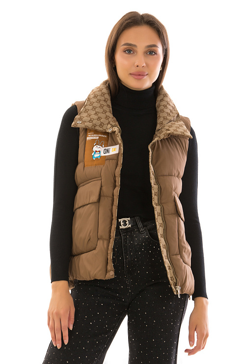 CHEERDUCK/2C22 6515 КОРИЧНЕВЫЙ Жилет женский CHEERDUCK цвет Коричневый