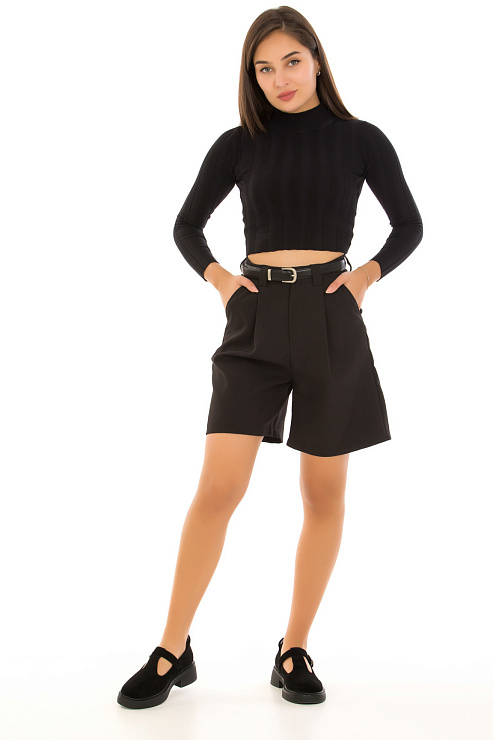 CHEERDUCK/2C19 23623 ЧЕРНЫЙ Шорты женские CHEERDUCK цвет Черный