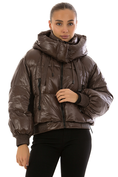CHEERDUCK/2030 8639 КОРИЧНЕВЫЙ Пуховик женский CHEERDUCK цвет Коричневый