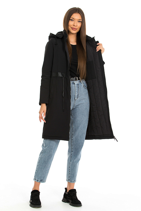 TANGCOI 7135 ЧЕРН. Плащ женский TANGCOI цвет Черный