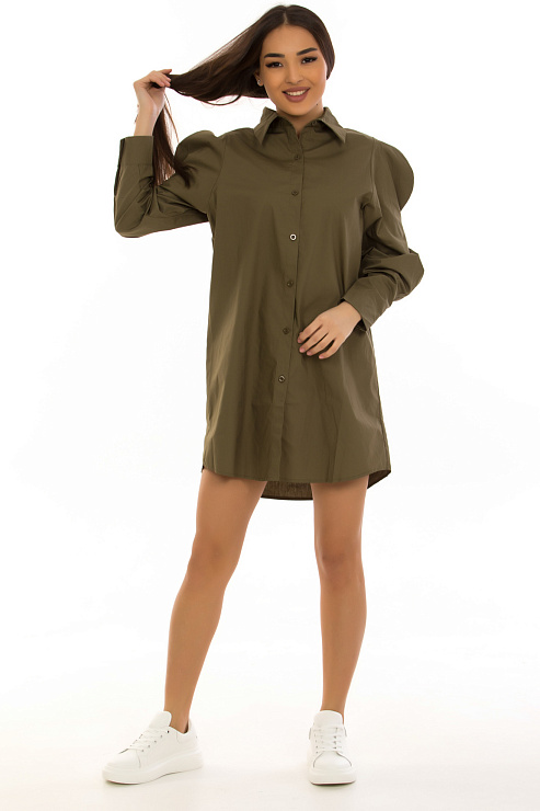 CHEER&DUCK/2025 9861 ХАКИ Рубашка женская CHEERDUCK цвет Хаки