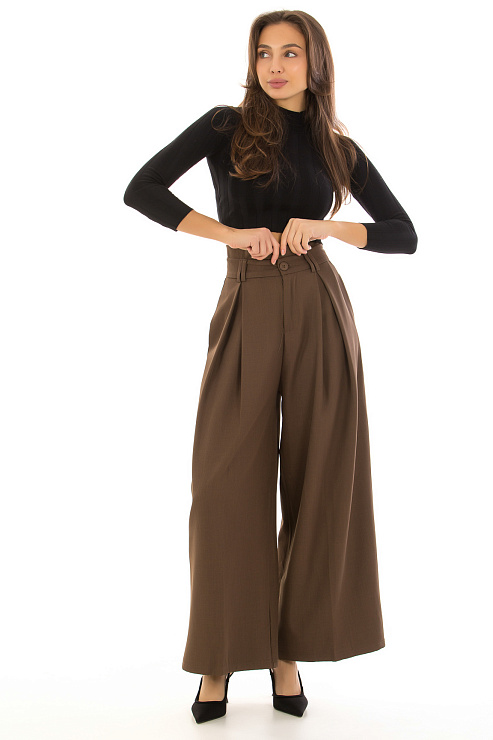 CHEERDUCK/NEW 0154 КОРИЧНЕВЫЙ Брюки женские классические CHEERDUCK цвет Коричневый