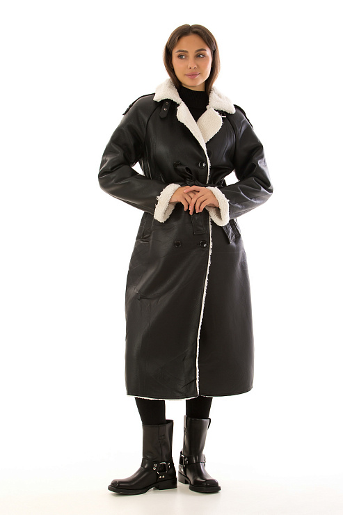 CHEERDUCK/2030 676-1 ЧЕРНЫЙ Дубленка женская CHEERDUCK цвет Черный