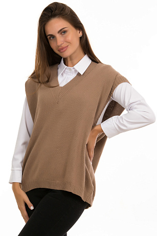 CHEERDUCK/B57 2203 КОРИЧНЕВЫЙ Жилет женский CHEERDUCK цвет Коричневый
