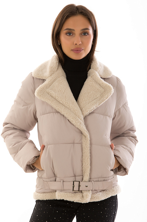 CHEERDUCK/2C22 801-11 БЕЖЕВЫЙ Куртка женская CHEERDUCK цвет Бежевый