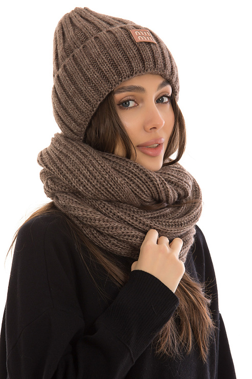 Шапка+снуд CHEERDUCK цвет Коричневый