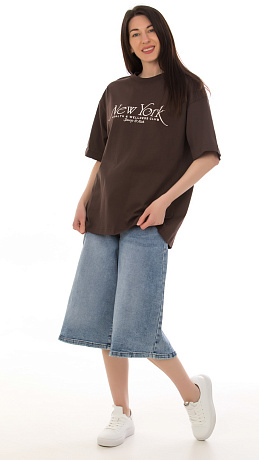 CHEERDUCK/1B10 632 КОРИЧНЕВЫЙ Футболка женская CHEERDUCK цвет Коричневый