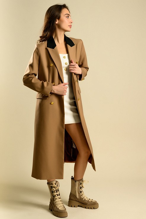 BELLABOA 111-49 КОРИЧНЕВЫЙ Пальто женское BELLABOA цвет Коричневый