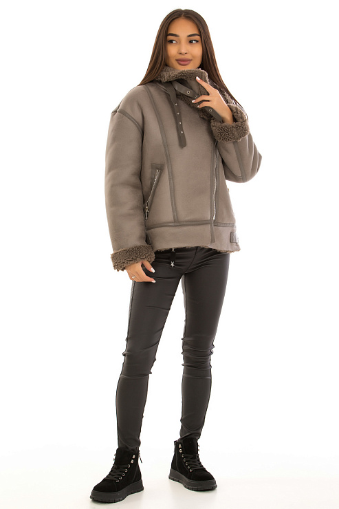 CHEERDUCK/2030 243 КОРИЧНЕВЫЙ Дубленка женская CHEERDUCK цвет Коричневый