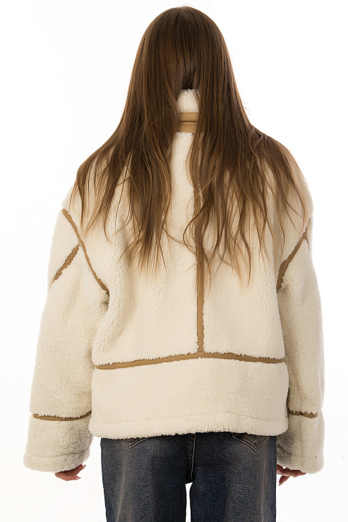 CHEERDUCK/2025 F25023 КОРИЧНЕВЫЙ Дубленка женская CHEERDUCK цвет Коричневый