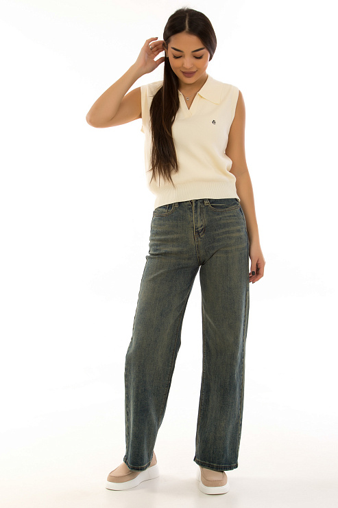 CHEERDUCK/2C19 6136-1 БЕЖЕВЫЙ Кофта женская CHEERDUCK цвет Молочный