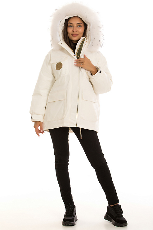 CHEERDUCK/YA 9728 БЕЛЫЙ Пуховик женский CHEERDUCK цвет Белый