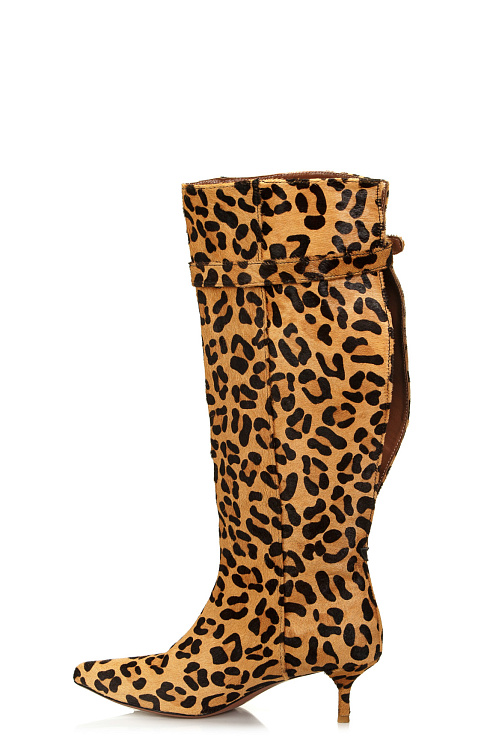 Сапоги на каблуке BELLABOA цвет Леопардовый