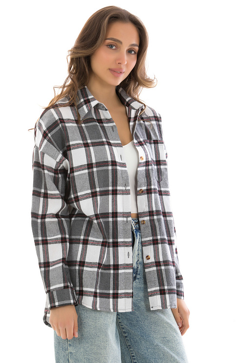 Fashion R-9058 БЕЛЫЙ Рубашка женская FASHION цвет Белый