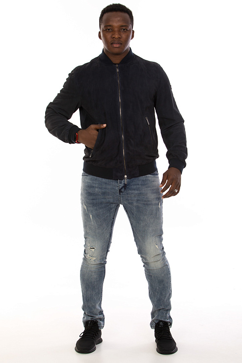 BALDININI E2E840SUED1616 Бомбер мужской BALDININI цвет Синий